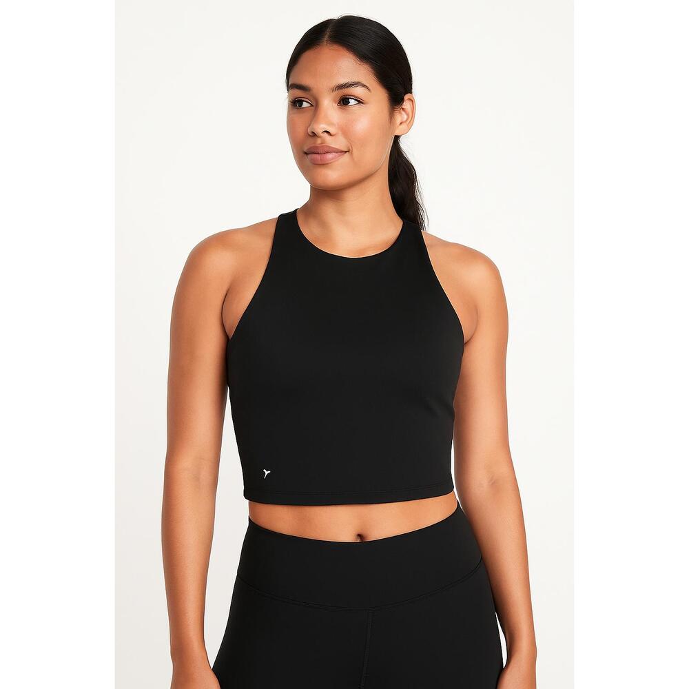 Old Navy‎ PowerChill Black Sleeveless High Neck Crop Top Womens Top Medium